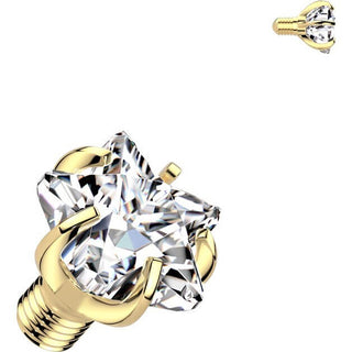 Titanium Top top star zirconia prong setting Internally Threaded