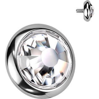 Titanium Top top round zirconia bezel setting Internally Threaded