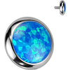 Titanium Top top round flat opal bezel setting Internally Threaded