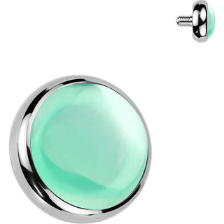 Titanium Top top natural stone bezel setting Internally Threaded