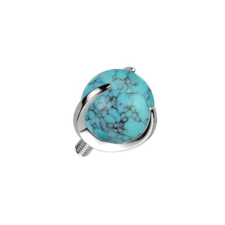 Titanium Top top ball semi-precious stone Internally Threaded