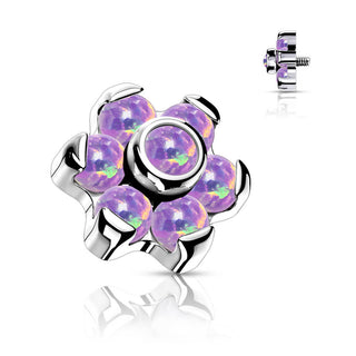 Titanium Top Top Flower Opal Internally Threaded