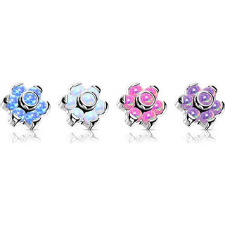 Titanium Top Top Flower Opal Internally Threaded