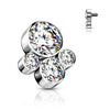 Titanium Top top 4 zirconias bezel setting Internally Threaded