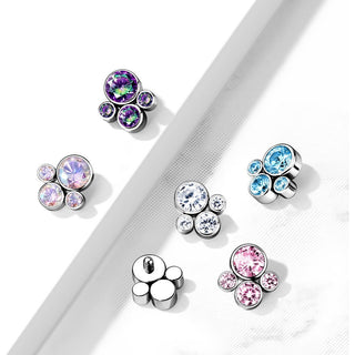 Titanium Top top 4 zirconias bezel setting Internally Threaded