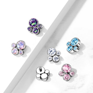 Titanium Top top 4 zirconias bezel setting Internally Threaded