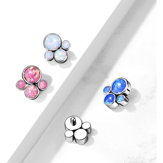 Titanium Top top 4 opals bezel setting Internally Threaded