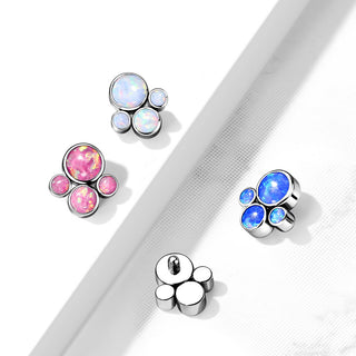 Titanium Top top 4 opals bezel setting Internally Threaded