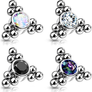 Titanium Top top zirconia bezel setting beaded balls Internally Threaded