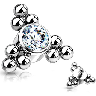 Titanium Top top zirconia bezel setting beaded balls Internally Threaded