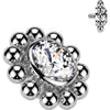 Titanium Top flower zirconia with beaded ball edge Internally Threaded