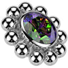 Titanium Top flower zirconia with beaded ball edge Internally Threaded