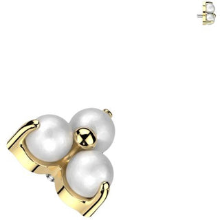 Titanium Top top 3 pearls prong setting Internally Threaded
