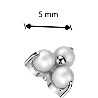 Titanium Top top 3 pearls prong setting Internally Threaded