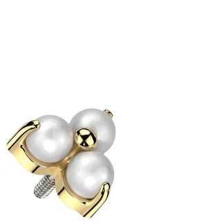 Titanium Top top 3 pearls prong setting Internally Threaded