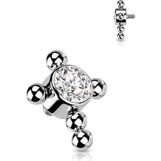 Titanium Top top cross zirconia beaded balls Internally Threaded