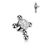 Titanium Top top cross zirconia beaded balls Internally Threaded