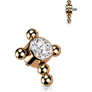 Titanium Top top cross zirconia beaded balls Internally Threaded