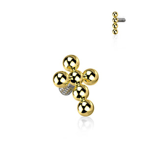 Titan Top Top Kreuz Gold Innengewinde