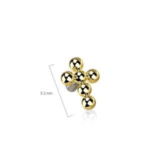 Titan Top Top Kreuz Gold Innengewinde