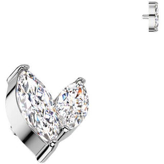 Titanium Top top zirconia marquise cut Internally Threaded