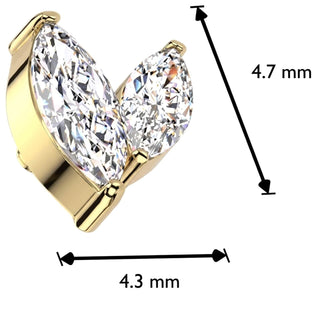 Titanium Top top zirconia marquise cut Internally Threaded