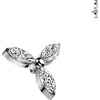 Titanium Top top flower zirconia marquise cut Internally Threaded