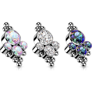 Titanium top 4 zirconias beaded ball edge Internally Threaded