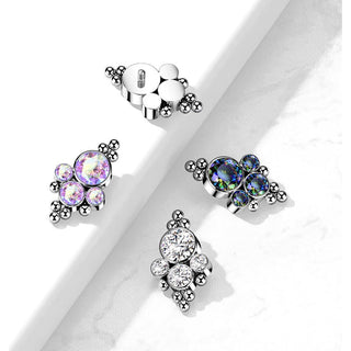 Titanium top 4 zirconias beaded ball edge Internally Threaded