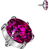Titanium Top Top 6 Prong Setting Round Cubic Zirconia Internally Threaded