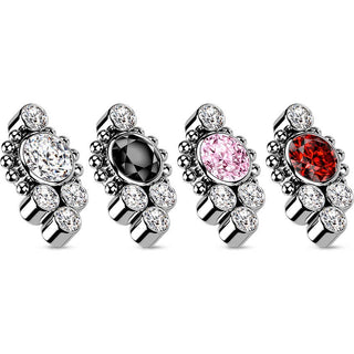 Titanium top 5 zirconias beaded ball edge Internally Threaded