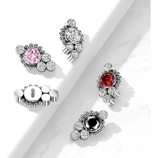 Titanium top 5 zirconias beaded ball edge Internally Threaded