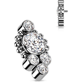 Titanium top 5 zirconias beaded ball edge Internally Threaded