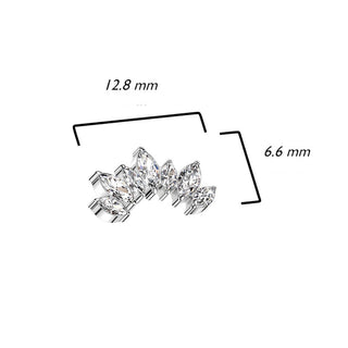 Titanium Top top marquise cut zirconias Internally Threaded