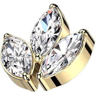 Titanium Top top leaf zirconia marquise cut Internally Threaded