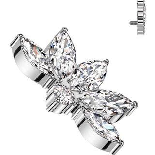 Titanium Top Lotus Flower Zirconia Internally Threaded