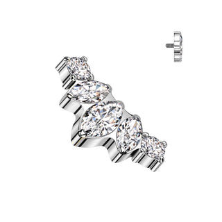 Titanium Top top zirconia marquise cut Internally Threaded