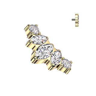 Titanium Top top zirconia marquise cut Internally Threaded