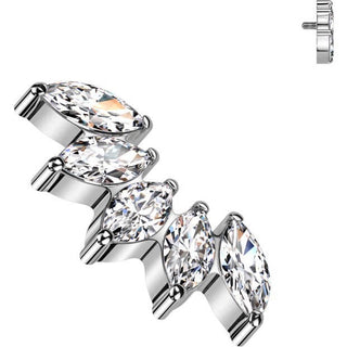 Titanium Top top 5 zirconias marquise cut Internally Threaded