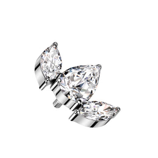 Top top 2 zirconias marquise cut Internally Threaded