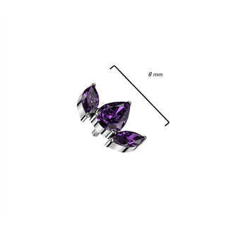 Top top 2 zirconias marquise cut Internally Threaded