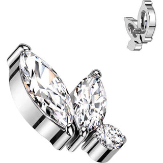 Top top 2 marquise zirconias Internally Threaded