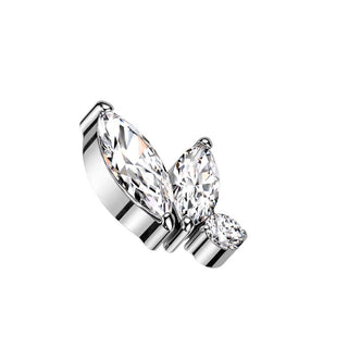 Top top 2 marquise zirconias Internally Threaded