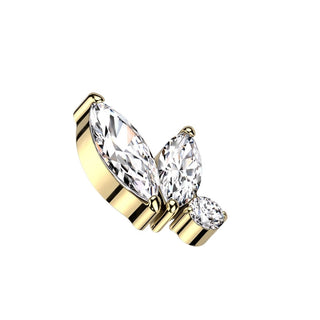 Top top 2 marquise zirconias Internally Threaded