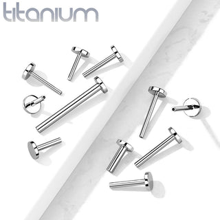 Titanium Base labret base flat back 4mm Push-In