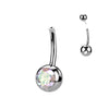Titanium Base base for belly button piercing zirconia Push-In