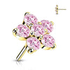 14 Karat Gold Top Blume Zirkonia Gelbgold Weißgold Push-In