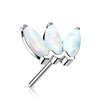 Solid Gold 14 Carat top 3 opals marquise cut Push-In