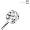 Titanium Top round zirconia prong setting Push-In