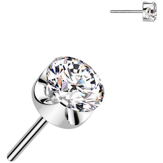 Titanium Top round zirconia prong setting Push-In